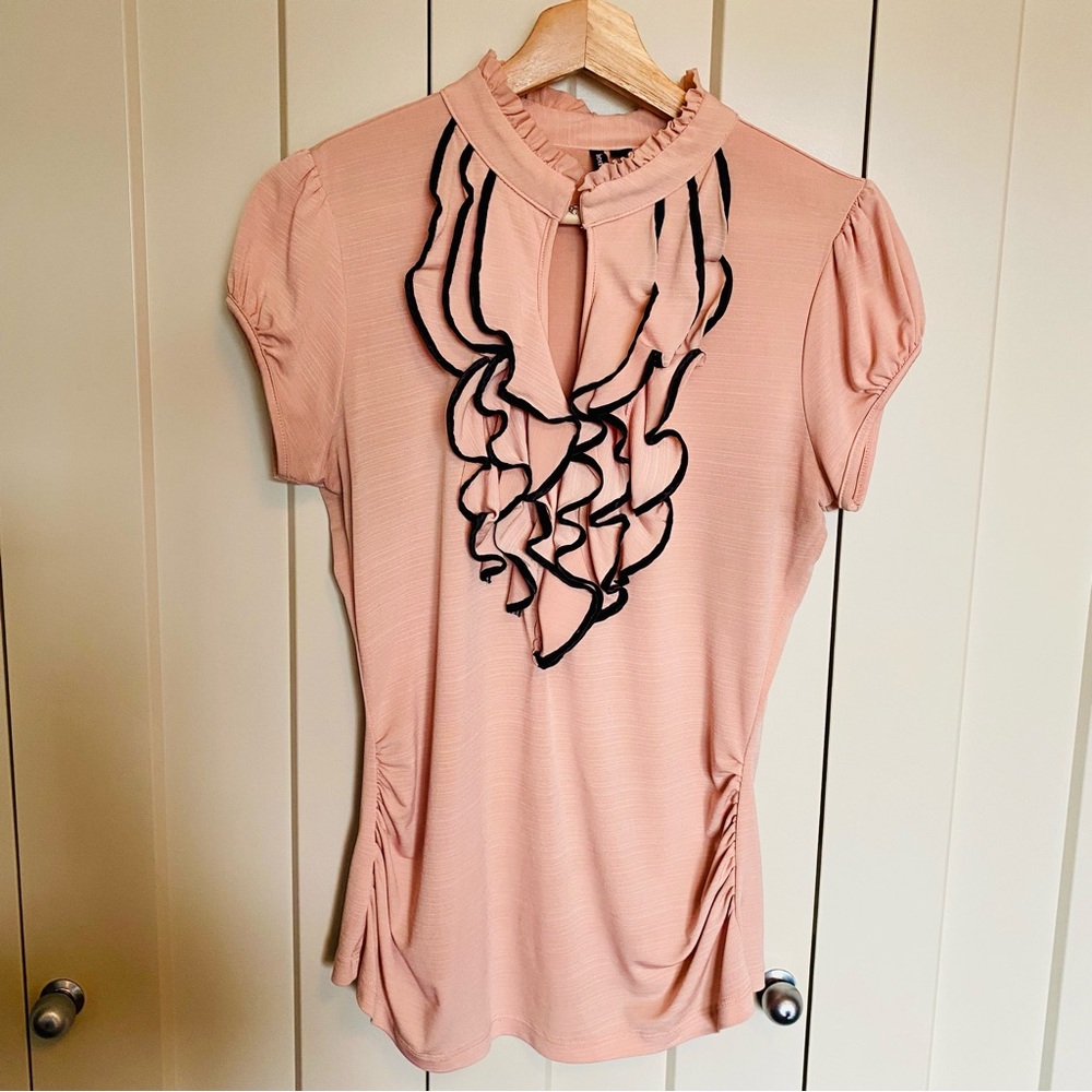 HeartSoul Pink Ruffle Accent Top -Size S